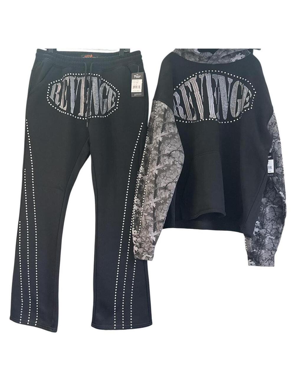 Copper Rivet Active Hoodie/Sweats Mens XL Black Full Set XL